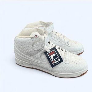 Fila Embossed White and Cream High-Tops